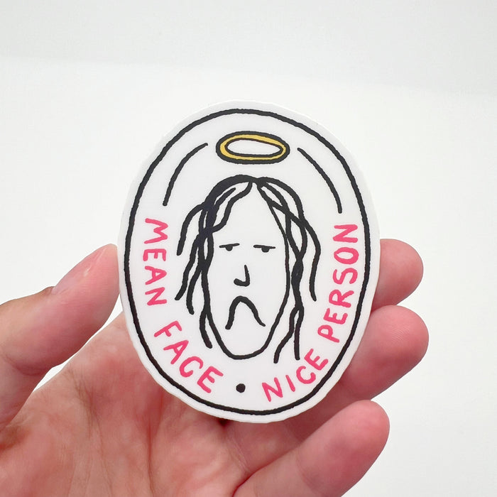 Mean Face Nice Person Sticker