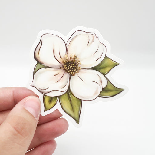 Home Malone Stickers Classic White Petal Dogwood Southern Flower Springtime Stationery for Any Surface // Stocking Stuffer // Laptop, Car, Waterbottle Waterproof Sticker // New Orleans, Louisiana