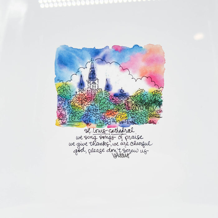 Framed Haiku Art Color: St. Louis Cathedral