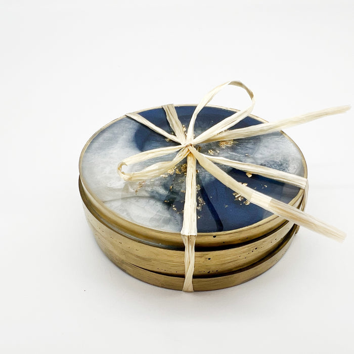 Perfectly Round Coasters: Navy