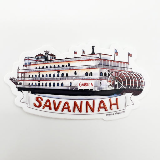 Savannah riverboat, Georgia, port of Savannah, southern sticker, New Orleans art, Home Malone