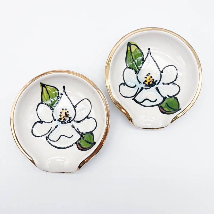Round Spoon Rest: Magnolia
