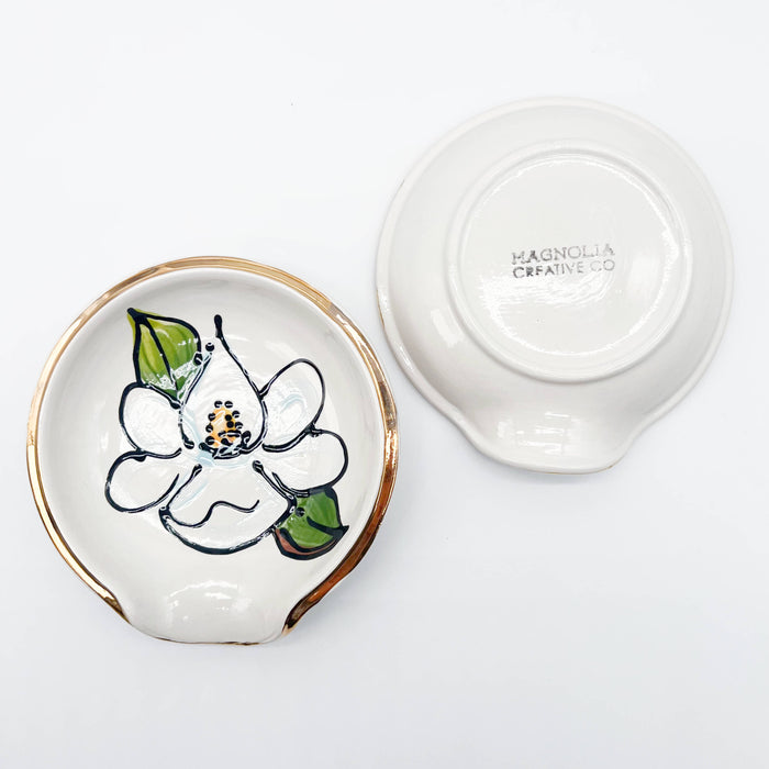Round Spoon Rest: Magnolia