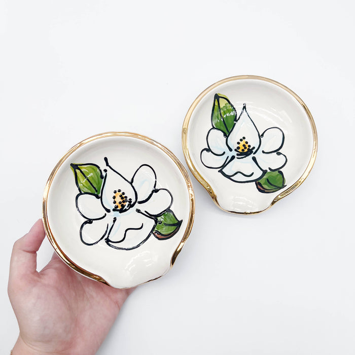 Round Spoon Rest: Magnolia