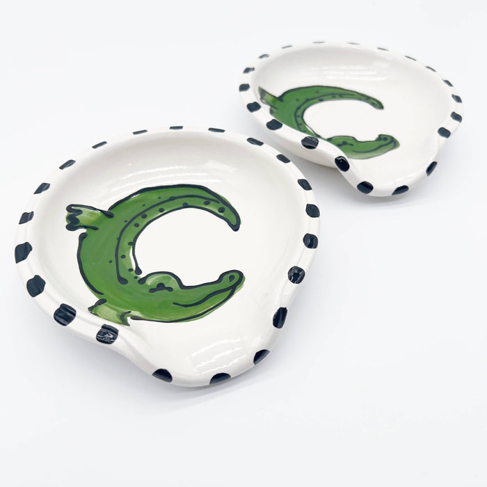Round Spoon Rest: Alligator