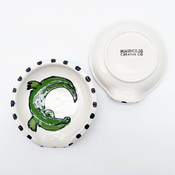 Round Spoon Rest: Alligator
