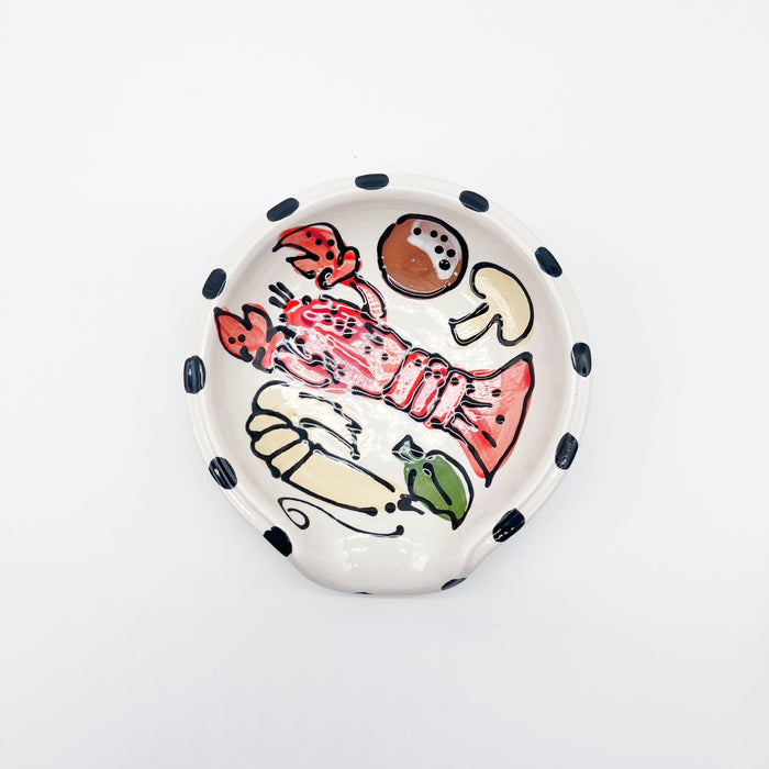 Round Spoon Rest: Crawfish