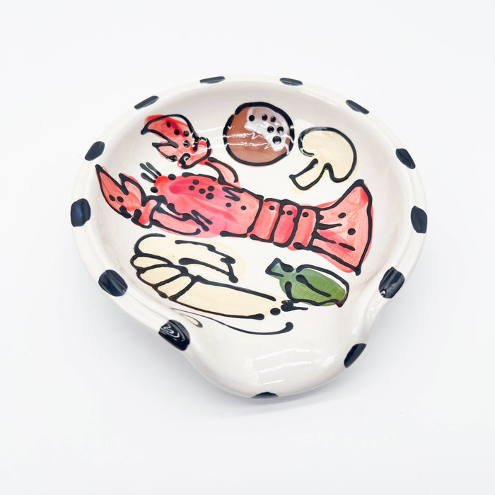 Round Spoon Rest: Crawfish