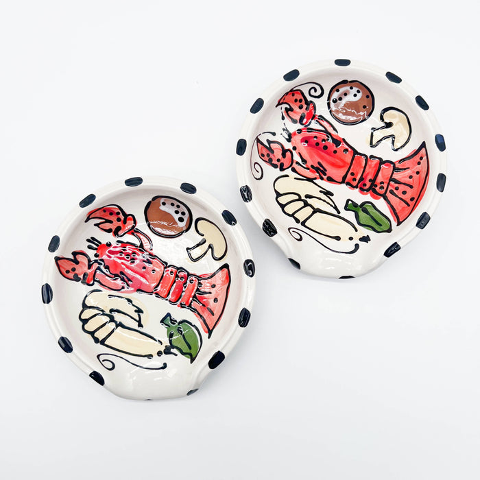 Round Spoon Rest: Crawfish