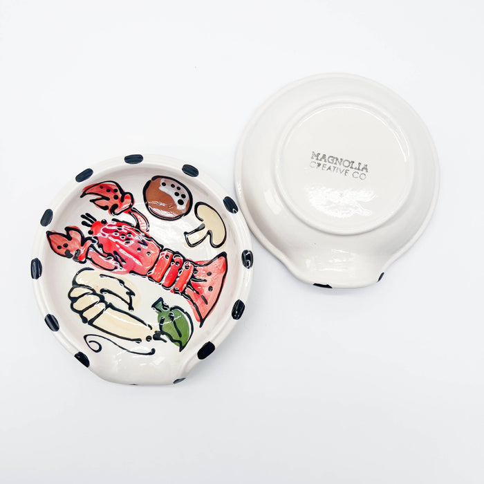 Round Spoon Rest: Crawfish