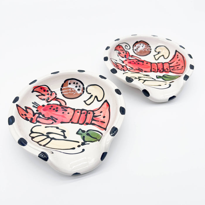 Round Spoon Rest: Crawfish