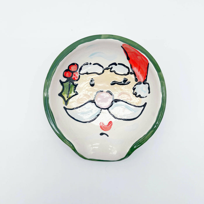 Round Spoon Rest: Santa