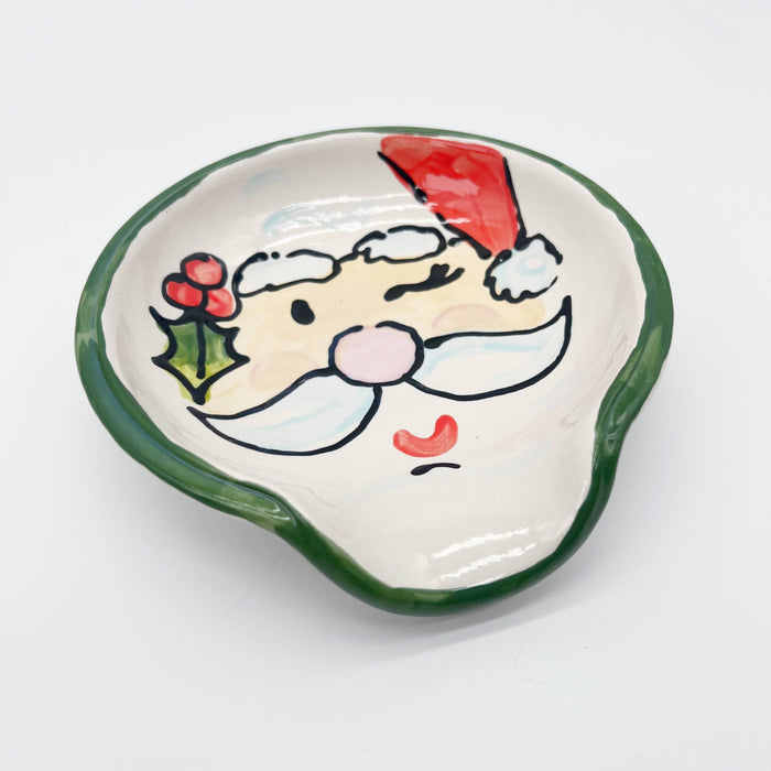 Round Spoon Rest: Santa