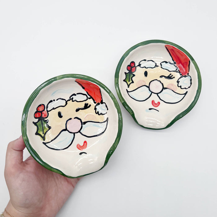 Round Spoon Rest: Santa
