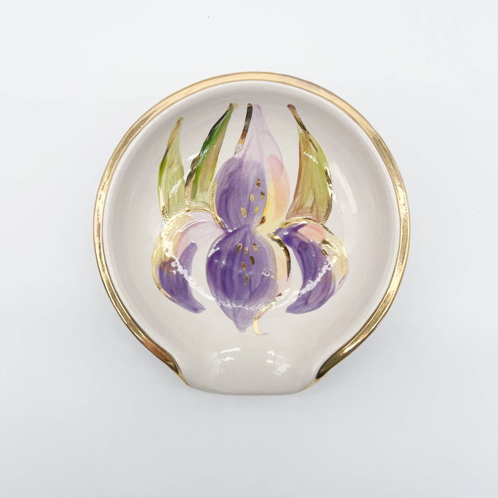 Round Spoon Rest: Iris