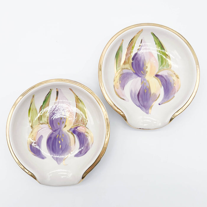 Round Spoon Rest: Iris