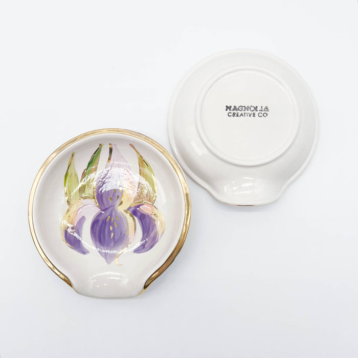 Round Spoon Rest: Iris