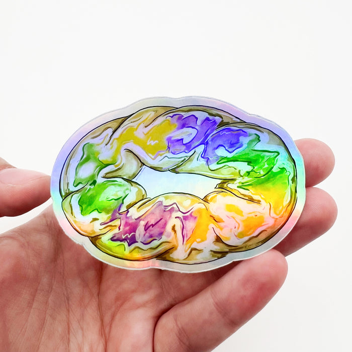 King Cake Holographic Sticker