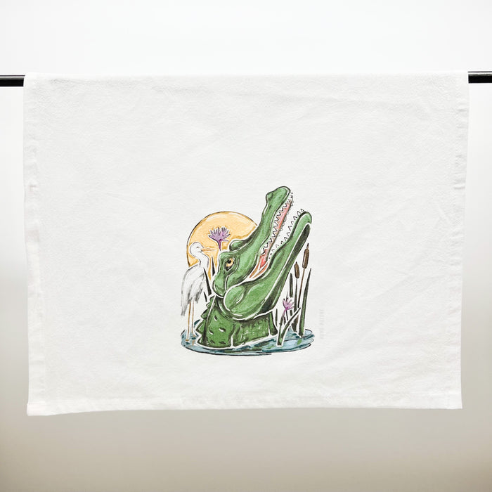 Gator Sunset Tea Towel