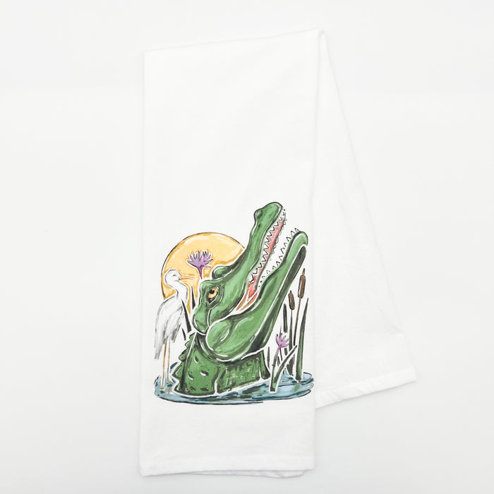 Gator Sunset Tea Towel