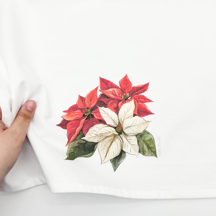 Poinsettias Tea Towel