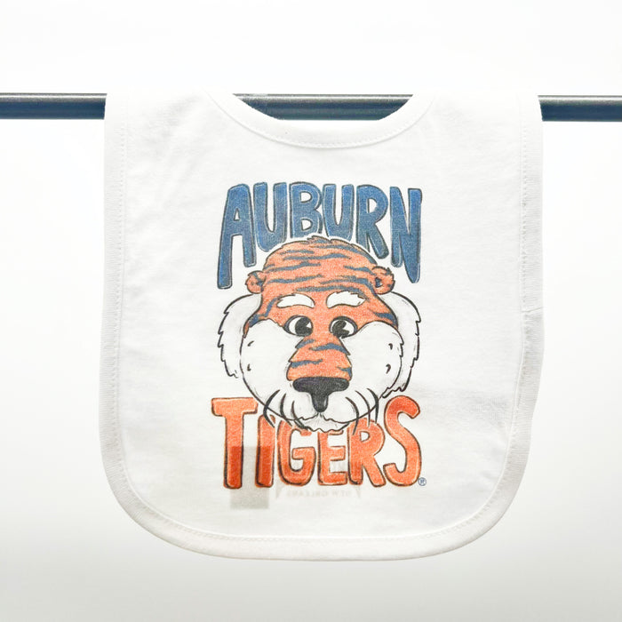 University of Auburn Alabama Tigers Baby Bib - Gift Guide for Little Fans - Navy and Orange