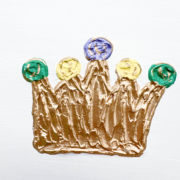 Mardi Gras Crown Textured Art Block