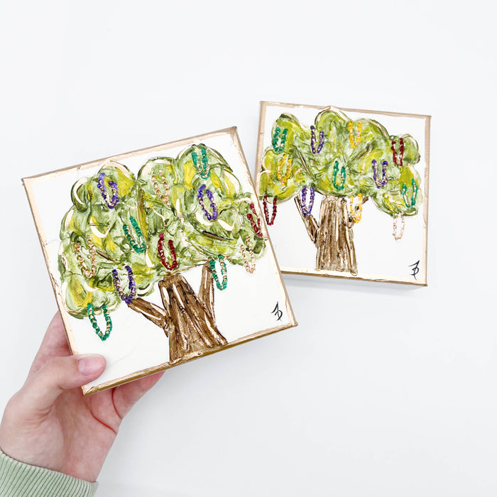 Bead Tree Painted Textured Canvas