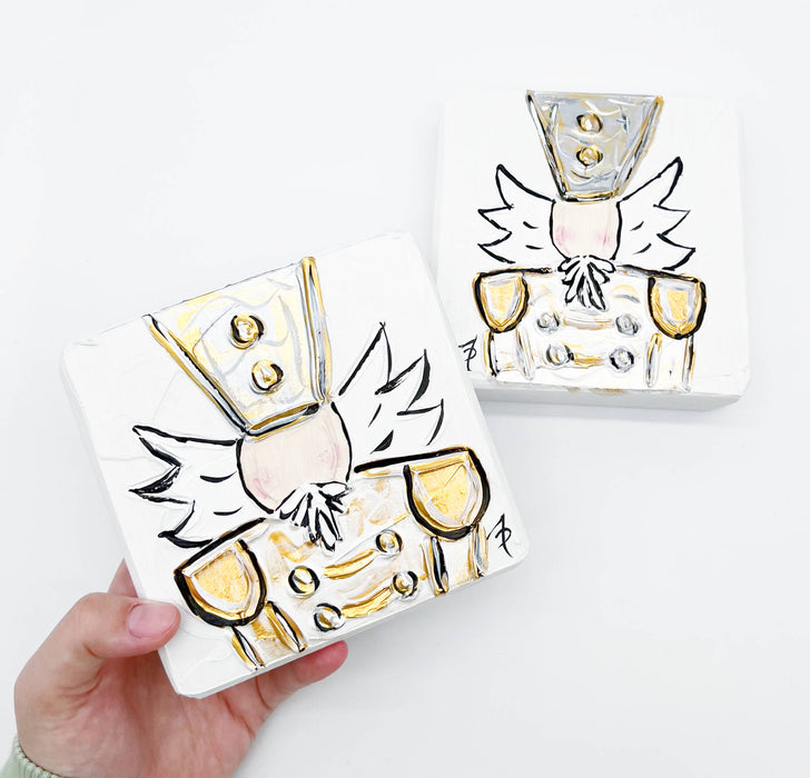 Silver & Gold Nutcracker Art Block