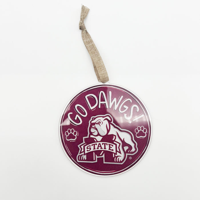 Acrylic Mississippi State Go Dawgs Ornament *ONLINE EXCLUSIVE*