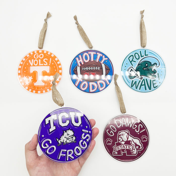 Acrylic Ole Miss Hotty Toddy Ornament - ONLINE EXCLUSIVE