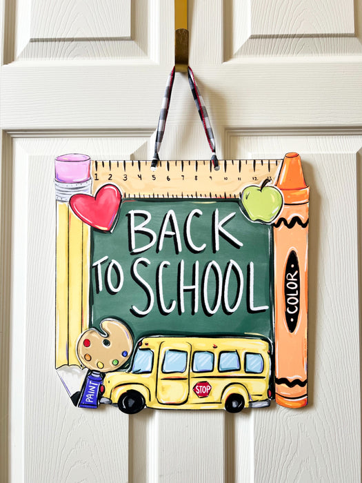 Back To School Square Door Hanger