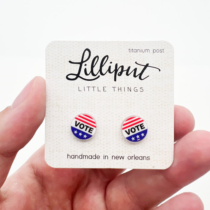 Tiny Vote Earrings