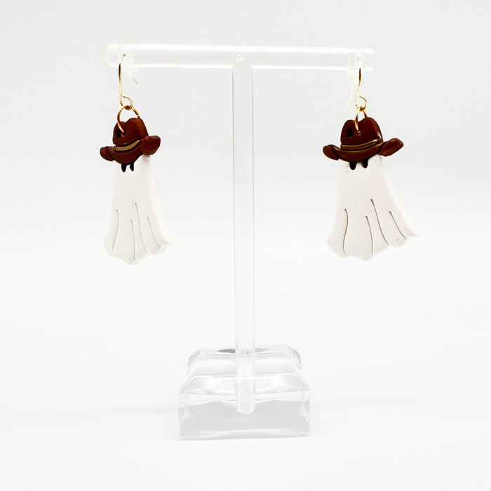 Cowboy Up Ghost Clay Earrings