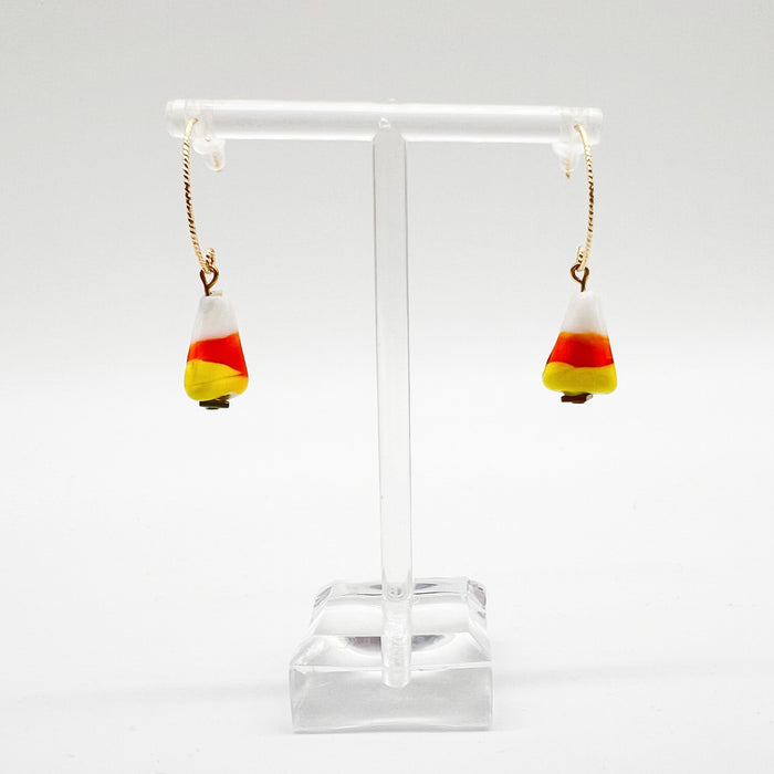 Candy Corn Clay Hoop Earrings