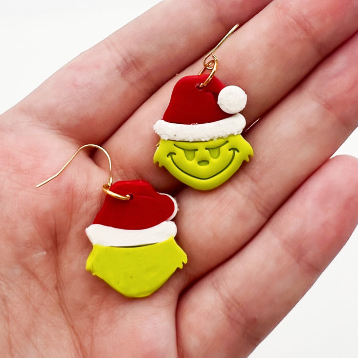 Grinch Clay Earrings