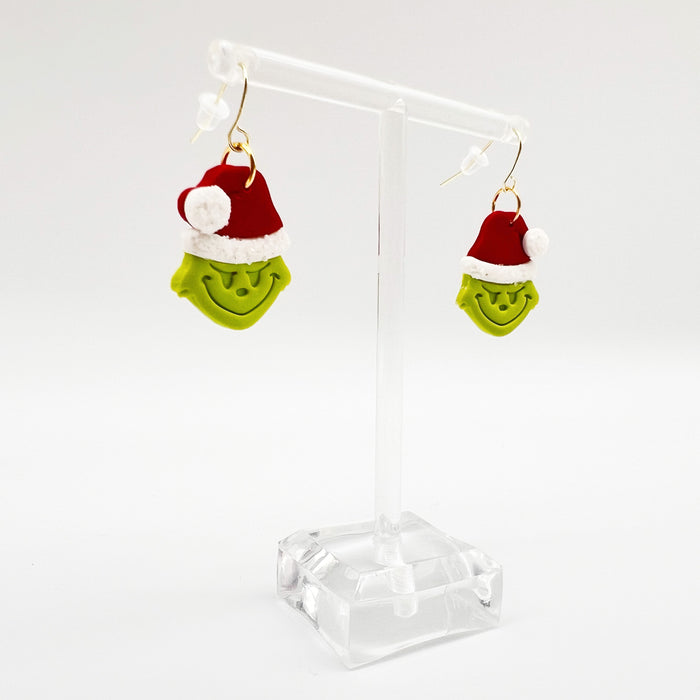 Grinch Clay Earrings