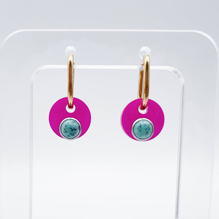 Deco Glam Medallion Oval Hoop