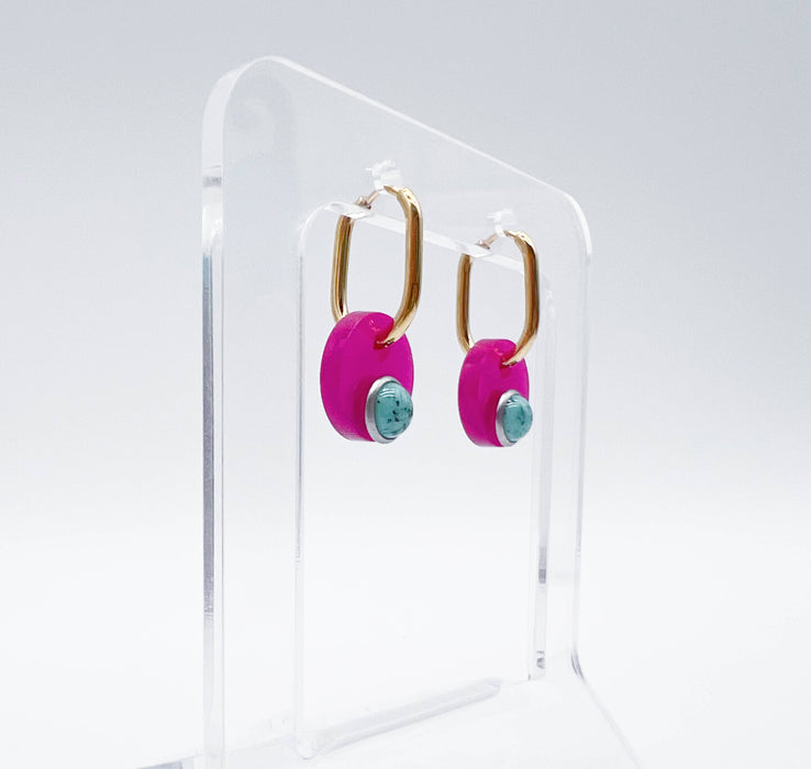 Deco Glam Medallion Oval Hoop