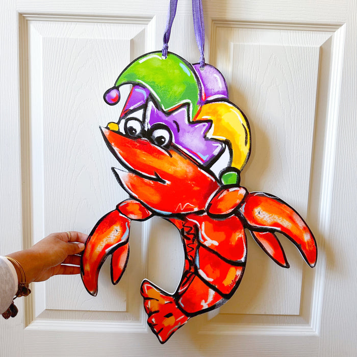 Mardi Gras Crawfish Door Hanger
