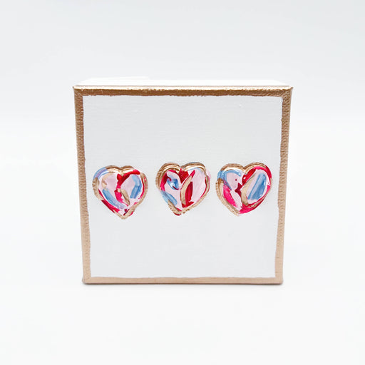 Painted heart textured canvas art block valentine's day mother's day gifts