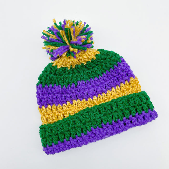 Toddler Mardi Gras Knit Hat
