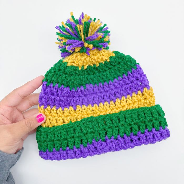 Toddler Mardi Gras Knit Hat