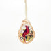 Red Cardinal Oyster Ornament with Gold Details Christmas Holiday Decorations