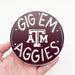 Texas A&M University Maroon Gig 'Em Aggies Football Agriculture College Texas State University Alumni Holiday Gifts Coaster