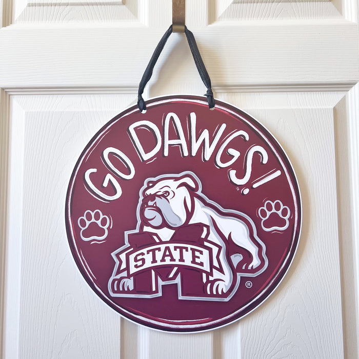 Mississippi Bulldogs Round Door Hanger *ONLINE EXCLUSIVE*