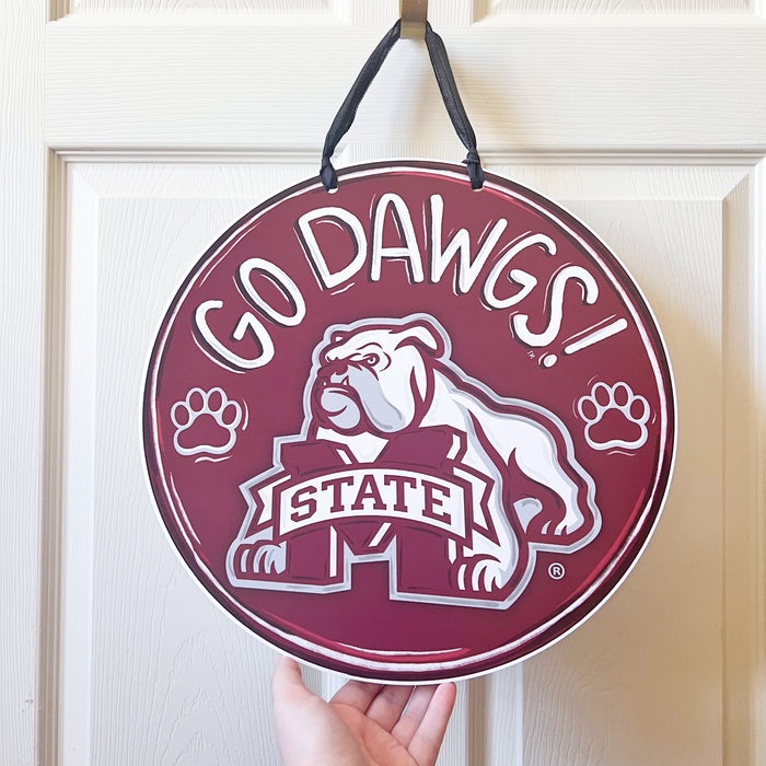 Mississippi Bulldogs Round Door Hanger *ONLINE EXCLUSIVE*