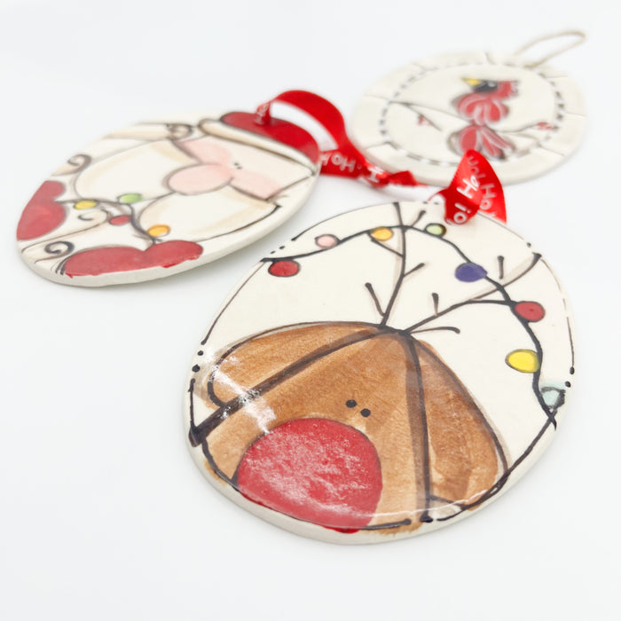 Ceramic Oval Cardinal Ornament