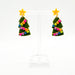 Oh christmas tree pretty lightweight rainbow lights with star on top clay earrings 