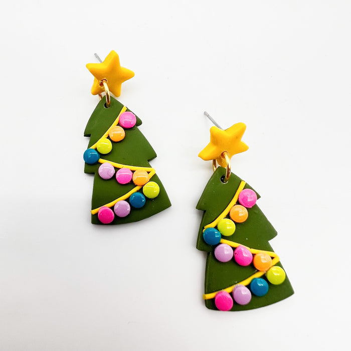 Oh Christmas Tree Clay Earrings